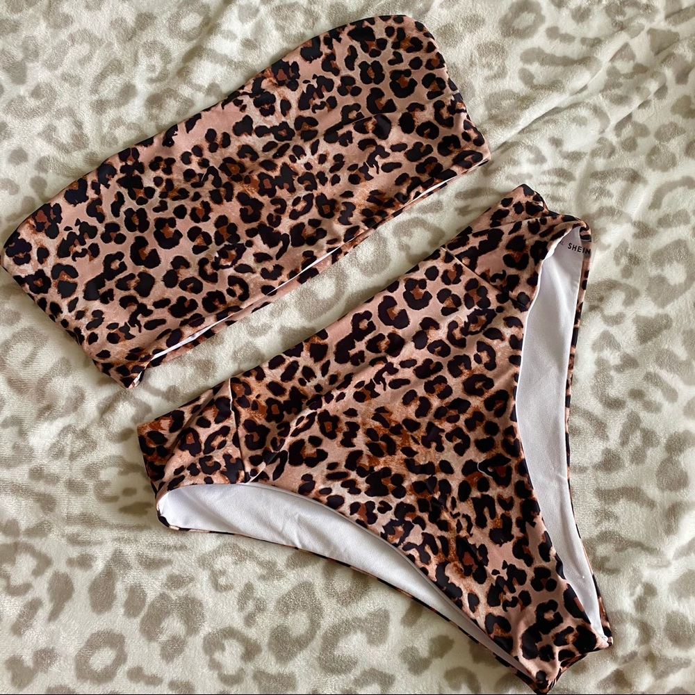 🖤 LEOPARD PRINT PLUS SIZE, HIGH-WAISTED BIKINI 🖤